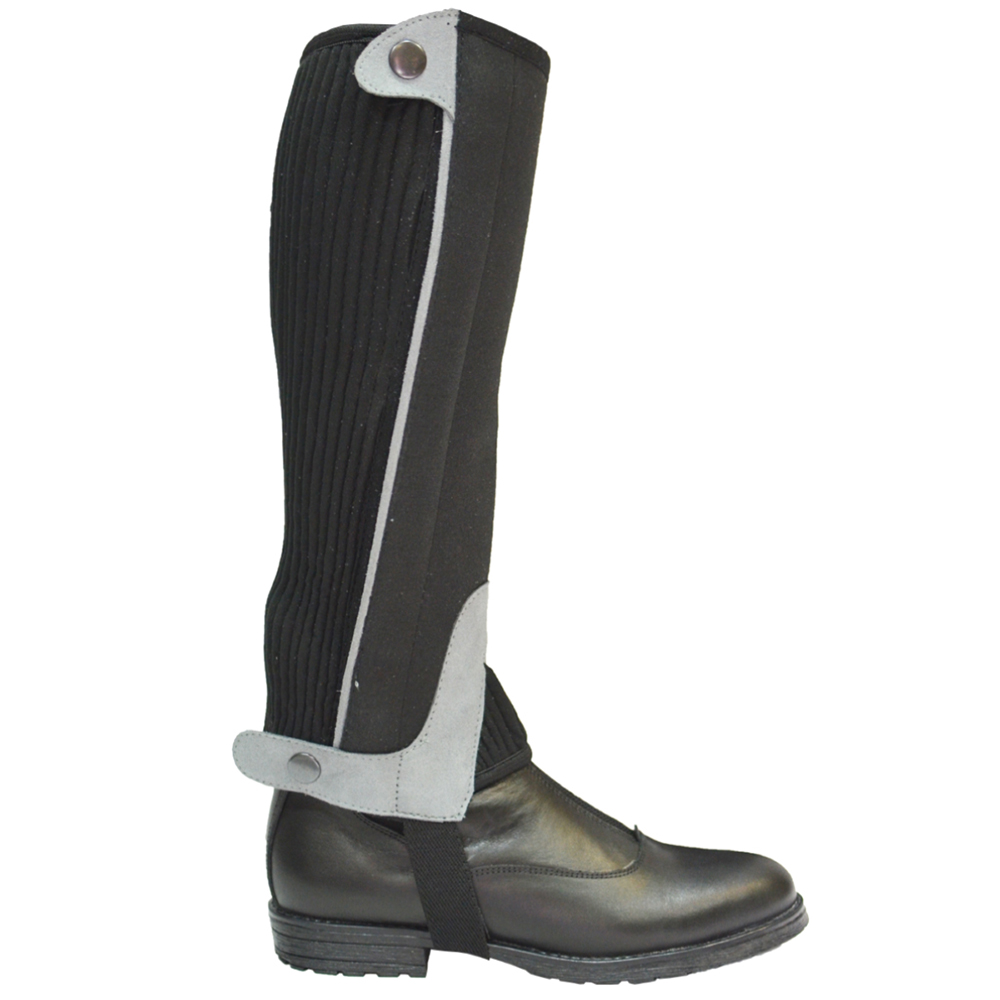 Краги детские иск. замша HO чёрный/серый